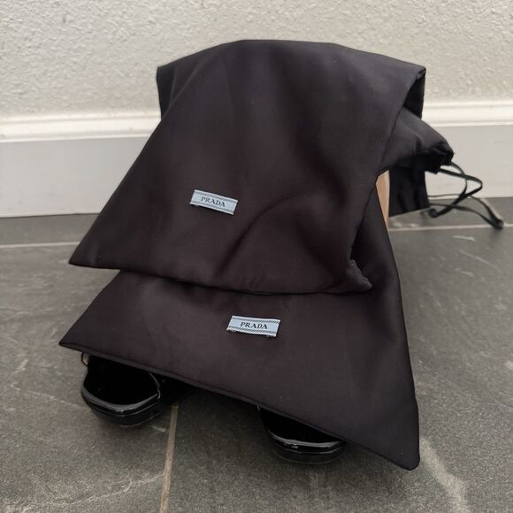 Prada Patent Leather Peep Toe Platform Pump Sz 40 Size 10 Designer Minimalist - Picture 7 of 7